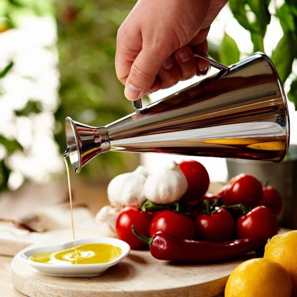 Aceitera Cónica Inox “Pro” 750 ml con Dosificador Antigoteo