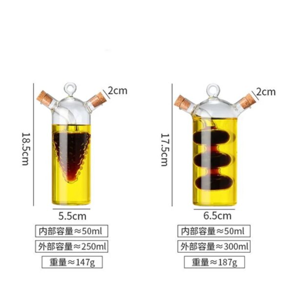 Dispensador Duo de Aceite y Vinagre en Vidrio Borosilicato 500 ml