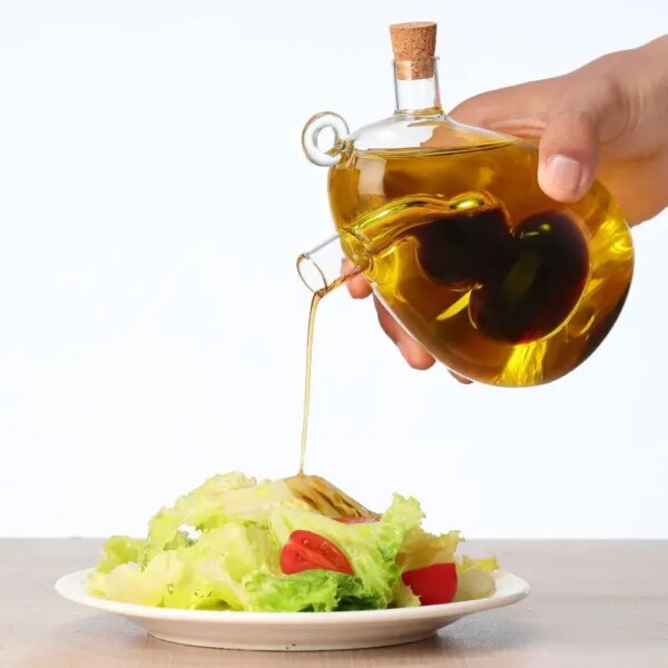 Dispensador Duo de Aceite y Vinagre en Vidrio Borosilicato 500 ml