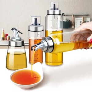 Dispensador de vidrio graduado para aceite y vinagre – Alta resistencia y precisión