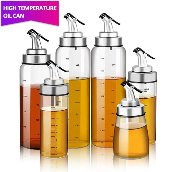 Dispensador de vidrio graduado para aceite y vinagre – Alta resistencia y precisión