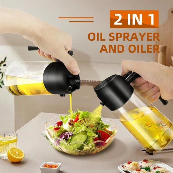 Spray y Vertedor 2 en 1 de 500 ml – Dosificador de Aceite y Vinagre