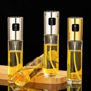 Pulverizador de Aceite en Vidrio 100 ml con Botón Superior – Spray Preciso