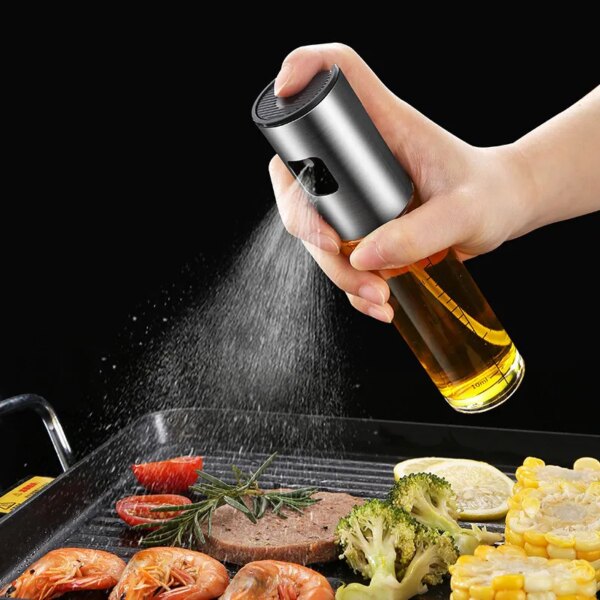 Pulverizador de Aceite en Vidrio 100 ml con Botón Superior – Spray Preciso