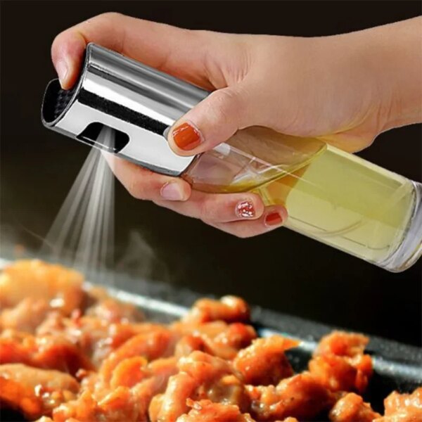 Spray Aceite 100 ml de Vidrio con Atomizador a Presión – Cocina Saludable