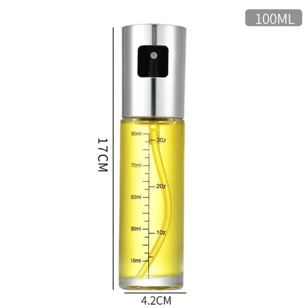 Spray Aceite 100 ml de Vidrio con Atomizador a Presión – Cocina Saludable