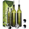 Set Botellas de Cristal Verde 500 ml para Aceite y Vinagre con Vertedor