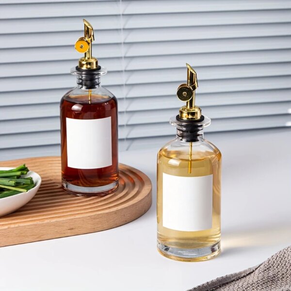 Dispensador de Aceite y Vinagre 350 ml de Cristal con Pitorro Antigoteo