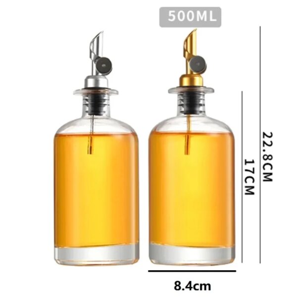 Dispensador de Aceite y Vinagre 350 ml de Cristal con Pitorro Antigoteo