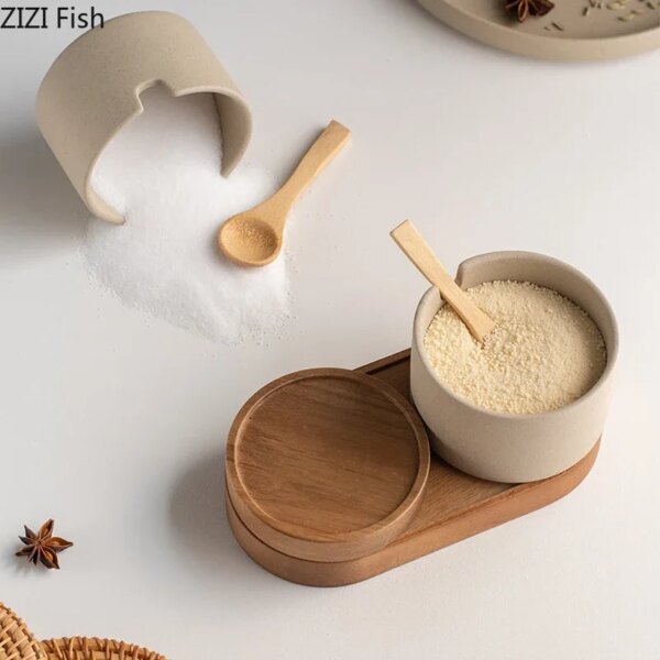 Set 2 Tarros Cerámica + Aceitera Japonesa con Bandeja