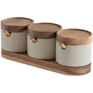 Set 2 Tarros Cerámica + Aceitera Japonesa con Bandeja