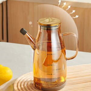 Botella 2 en 1 de Vidrio 1 L con Asa y Pico Antigoteo
