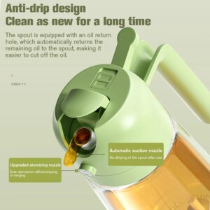 Aceitera Spray 2 en 1 Vidrio 470 ml – Pulverizador y Vertido