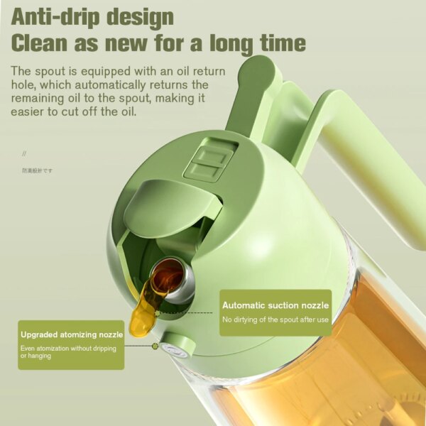 Aceitera Spray 2 en 1 Vidrio 470 ml – Pulverizador y Vertido