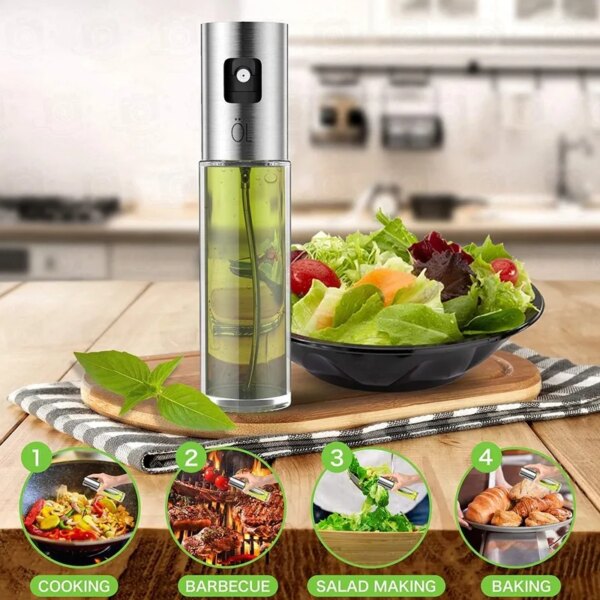 Spray de vidrio para aceite con cabezal de acero inoxidable